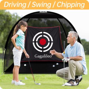 Golf Hitting Practice Nets for Backyard Driving Heavy Duty Men Real Indoor Golf Balls Hitting Pitching Driving Nets for Indoor Outdoor Garage Use Golfing Swing Training Impact Cages with Frame and Net