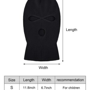 SATINIOR 3 Holes Full Face Cover Outdoor Balaclava Knitted Neck Gaiter Ski Mask for Sports Cycling (Pure Black,Medium)