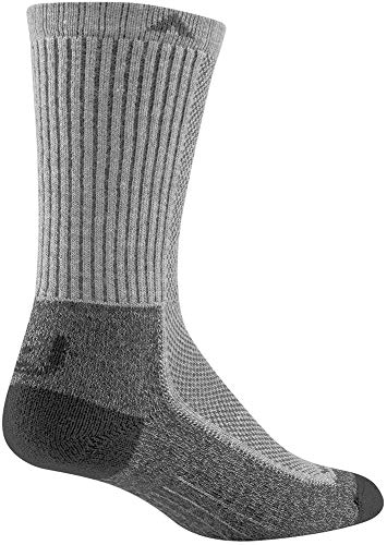 Wigwam Cool Lite Hiker Crew Socks, Gray/Charcoal - Large