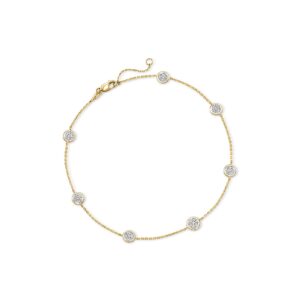 ross-simons 0.25 ct. t.w. pave diamond station anklet in 14kt gold