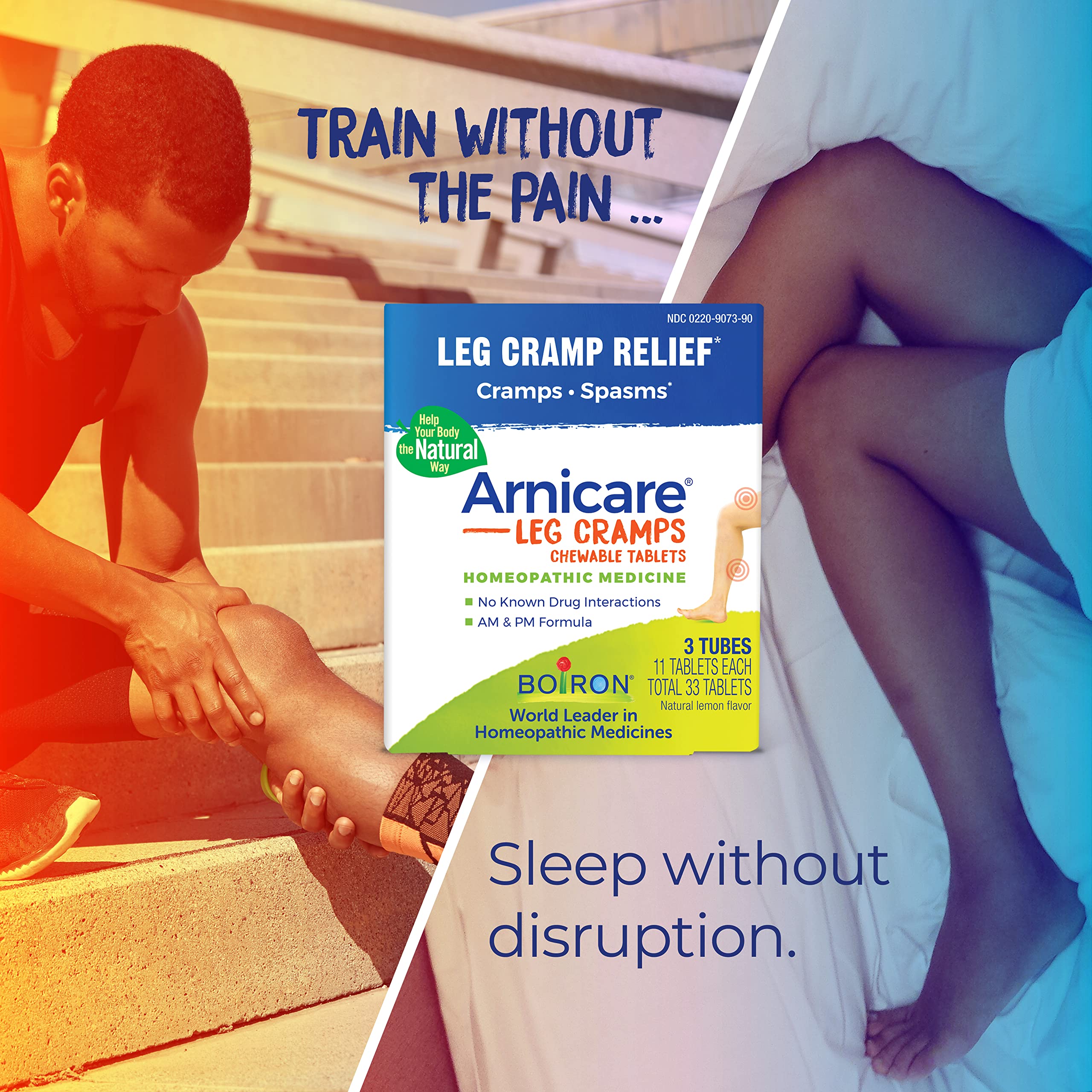 Boiron Arnicare Leg Cramps for Day and Night Relief from Cramping and Stiffness in Feet or Calves - 33 Tablets