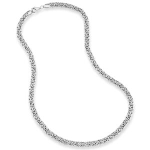 Miabella 925 Sterling Silver Italian Byzantine Necklace for Women, Handmade in Italy (Length 18 Inches (Small))