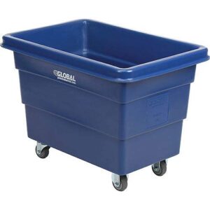 global industrial plastic bulk box truck, 6 bushel/500 lb. capacity, blue, 33-2/5"l x 23" w x 24-1/2"h