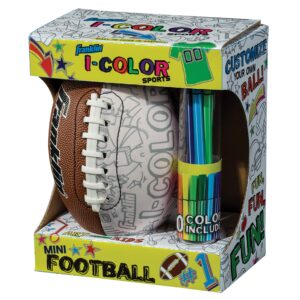 franklin sports icolor mini football - custom color youth junior football with markers included - design your own football for kids + toddlers