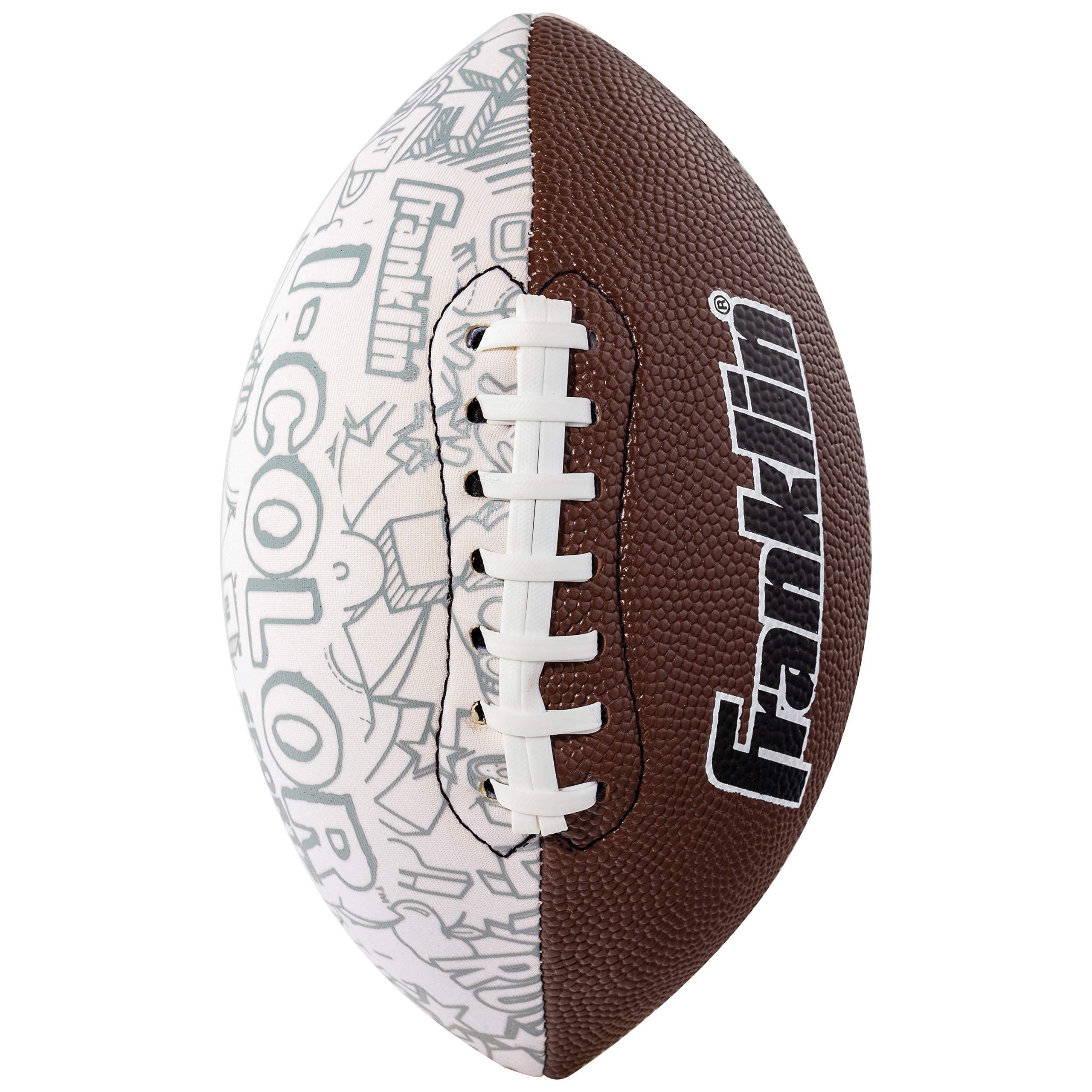 Franklin Sports iColor Mini Football - Custom Color Youth Junior Football with Markers Included - Design Your Own Football for Kids + Toddlers