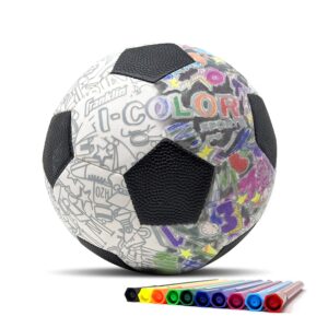 Franklin Sports Kids Mini Soccer Ball - iColor Kids Toy- Youth Soccer Ball - Boy + Girls Toy Ball - Custom Color + Markers Included