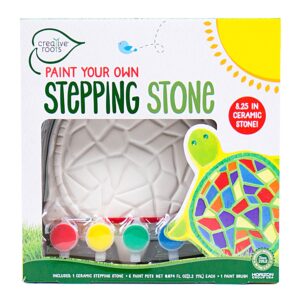 Creative Roots Mosaic Turtle DIY Stepping Stone Kit, Includes Ceramic Stone & 6 Vibrant Paints for Kids Ages 8+