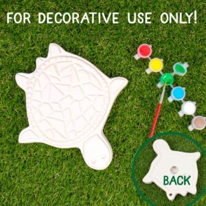 Creative Roots Mosaic Turtle DIY Stepping Stone Kit, Includes Ceramic Stone & 6 Vibrant Paints for Kids Ages 8+