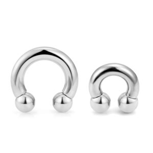 scerring 2pcs 2g pa ring internally threaded circular barbells horseshoe monster screwball rings 316l surgical steel pierced body jewelry inner diameter 12mm 16mm