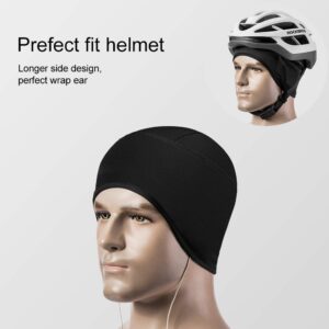 ROCKBROS Skull Cap Men & Women Thermal Cycling Helmet Liner Moisture Wicking Motorcycle Running Hat,Fits Under Helmets Black