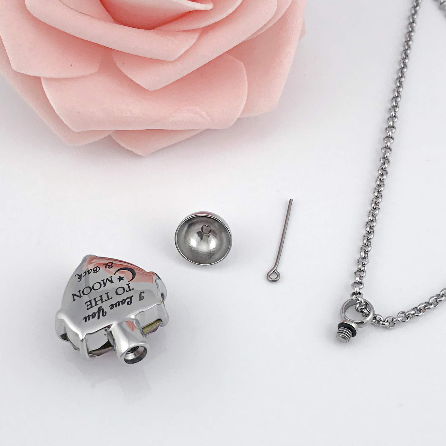 YOUFENG Urn Necklaces for Ashes Always in My Heart Heart Cremation Jewelry Memorial Pendant Birthstone Necklace (March URN)