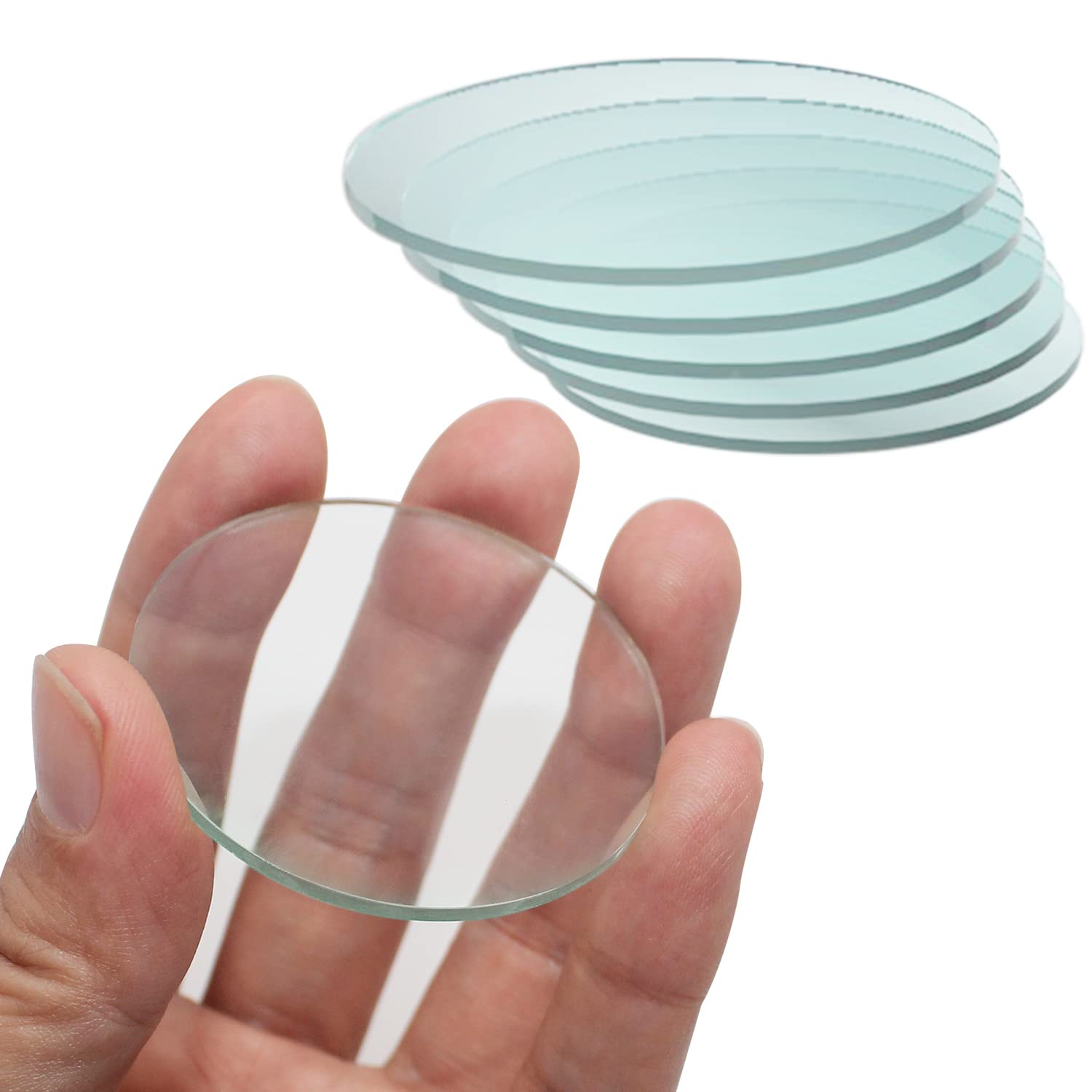 5PCS 58mm x 2mm Clear Glass Flat Lens Round Lens