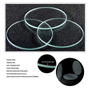 5PCS 58mm x 2mm Clear Glass Flat Lens Round Lens