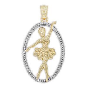 Charm America - Gold Ballerina Ballet Dancer Charm - 10 Karat Solid Gold