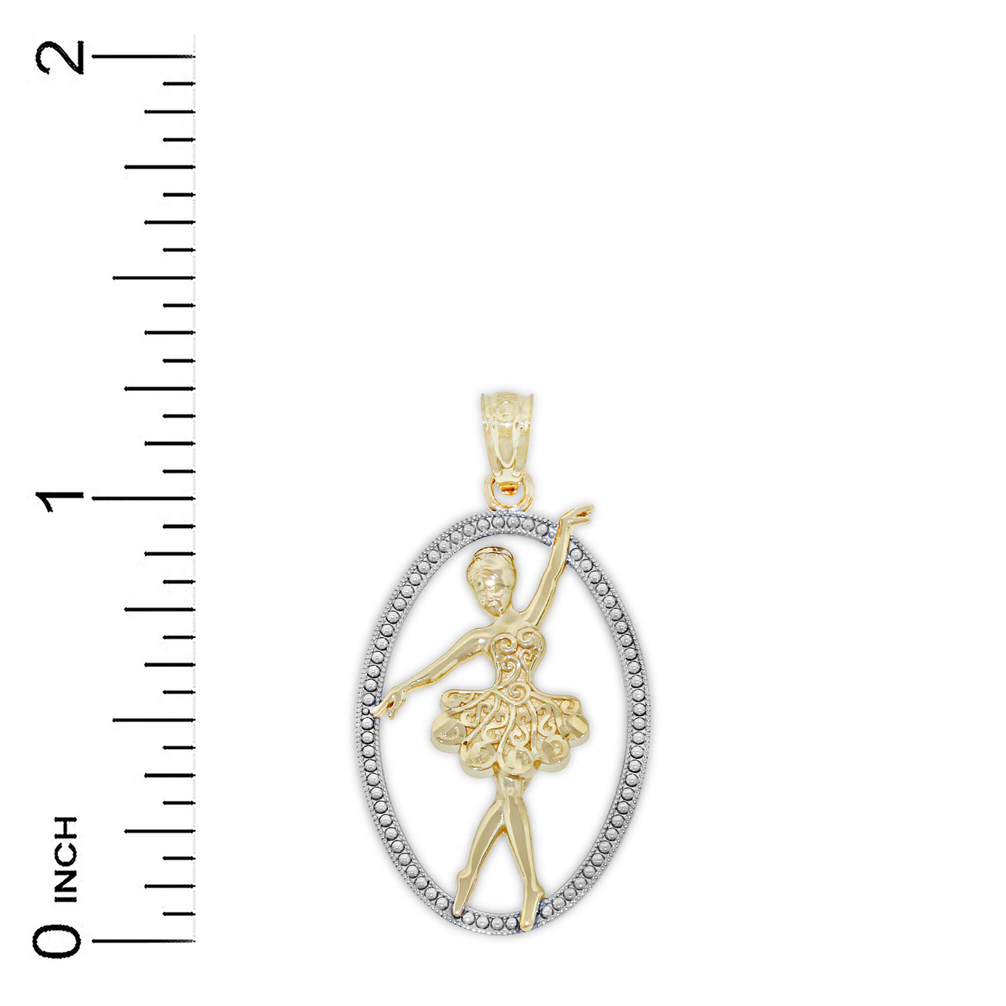 Charm America - Gold Ballerina Ballet Dancer Charm - 10 Karat Solid Gold