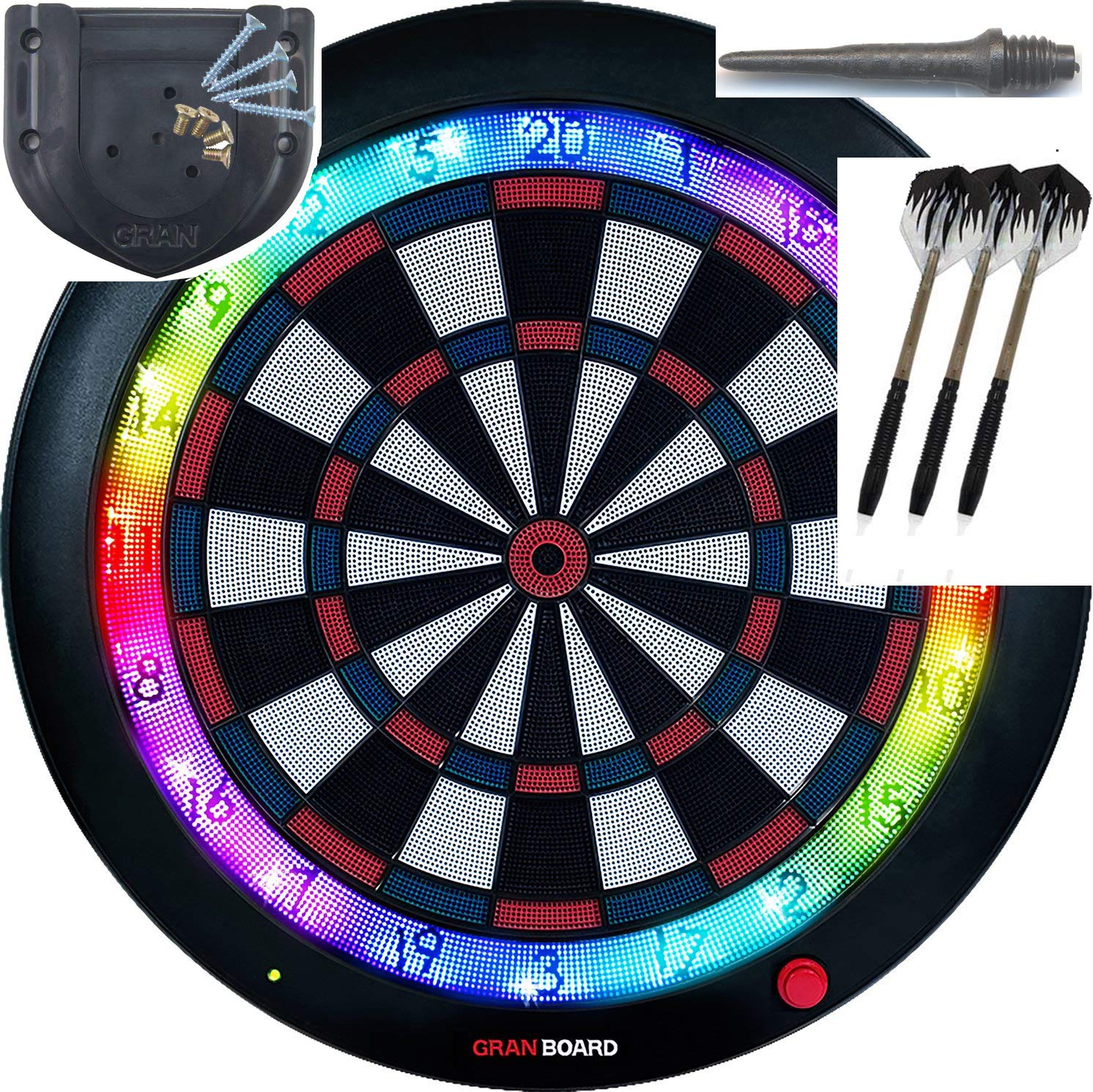 Gran Board 3s LED Dartboard (Blue) with special bracket & ChoukouTip100pics & DartsSet