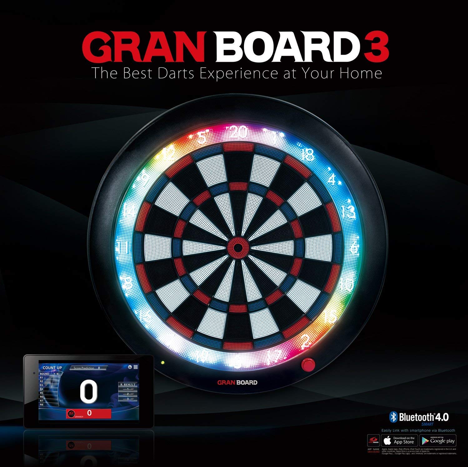 Gran Board 3s LED Dartboard (Blue) with special bracket & ChoukouTip100pics & DartsSet