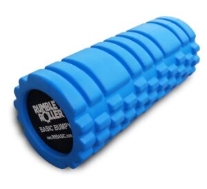 rumbleroller basic bumpy foam roller, solid core eva foam roller with grid/bump texture for deep tissue massage and self-myofascial release