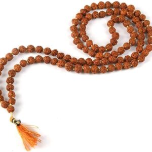 IS4A Nepali Rudraksha Mala with Certificate for Wearing and Japa Mala (5 Mukhi Mala, 108 Beads Mala).