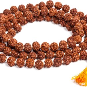 IS4A Nepali Rudraksha Mala with Certificate for Wearing and Japa Mala (5 Mukhi Mala, 108 Beads Mala).