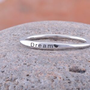 SILVERCLOSEOUT Rhodium Plated Sterling Silver Ladies Dainty Stacking Dream Ring - Size 9