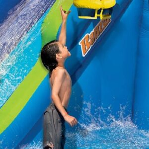 BANZAI Big Blast Water Park, Length: 14 ft 5 in, Width: 10 ft 7 in, Height: 7 ft 11 in, Inflatable Outdoor Backyard Water Slide Splash Bounce Climbing Toy