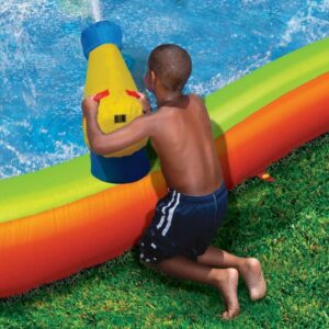 BANZAI Big Blast Water Park, Length: 14 ft 5 in, Width: 10 ft 7 in, Height: 7 ft 11 in, Inflatable Outdoor Backyard Water Slide Splash Bounce Climbing Toy