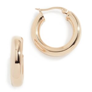 yellow-gold-plated-brass SHASHI Women's Dominique Hoop Earrings, Gold, One Size