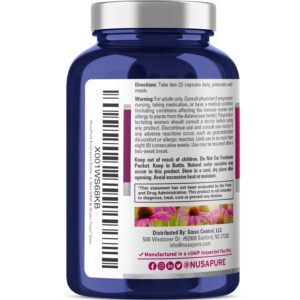 NusaPure Echinacea Goldenseal 2,800mg 300 Veggie Caps (Vegetarian, Non-GMO, Vegan)