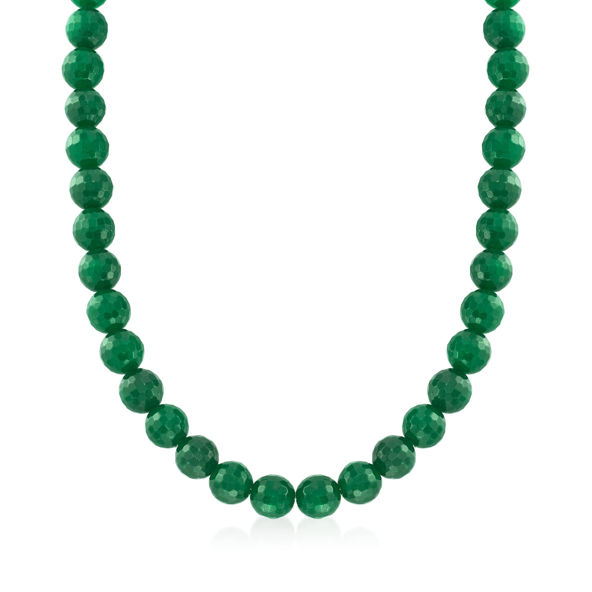 Ross-Simons 12mm Green Quartz Bead Necklace With Sterling Silver. 20 inches