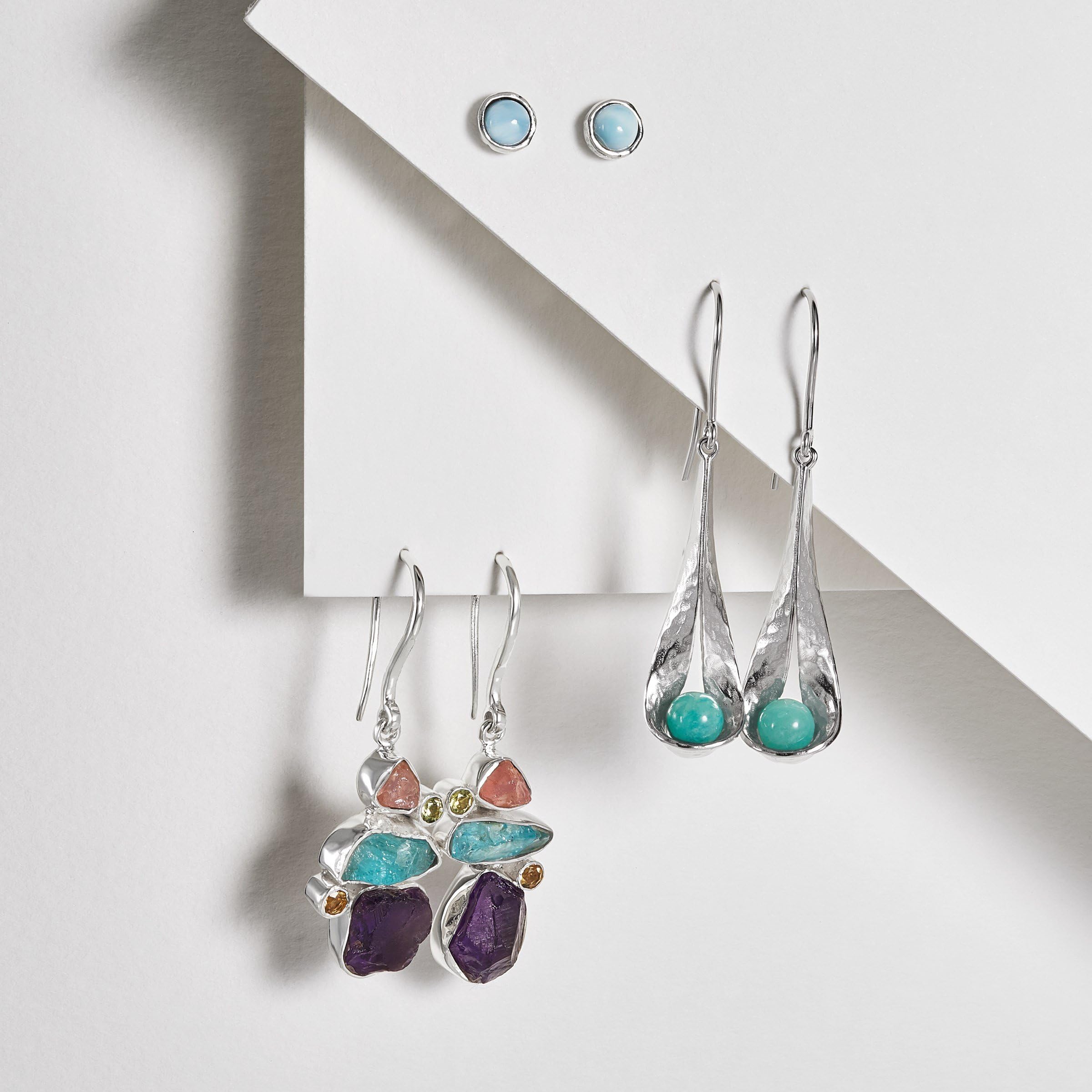 Silpada 'Blue Oasis' Natural Amazonite Drop Earrings in Sterling Silver