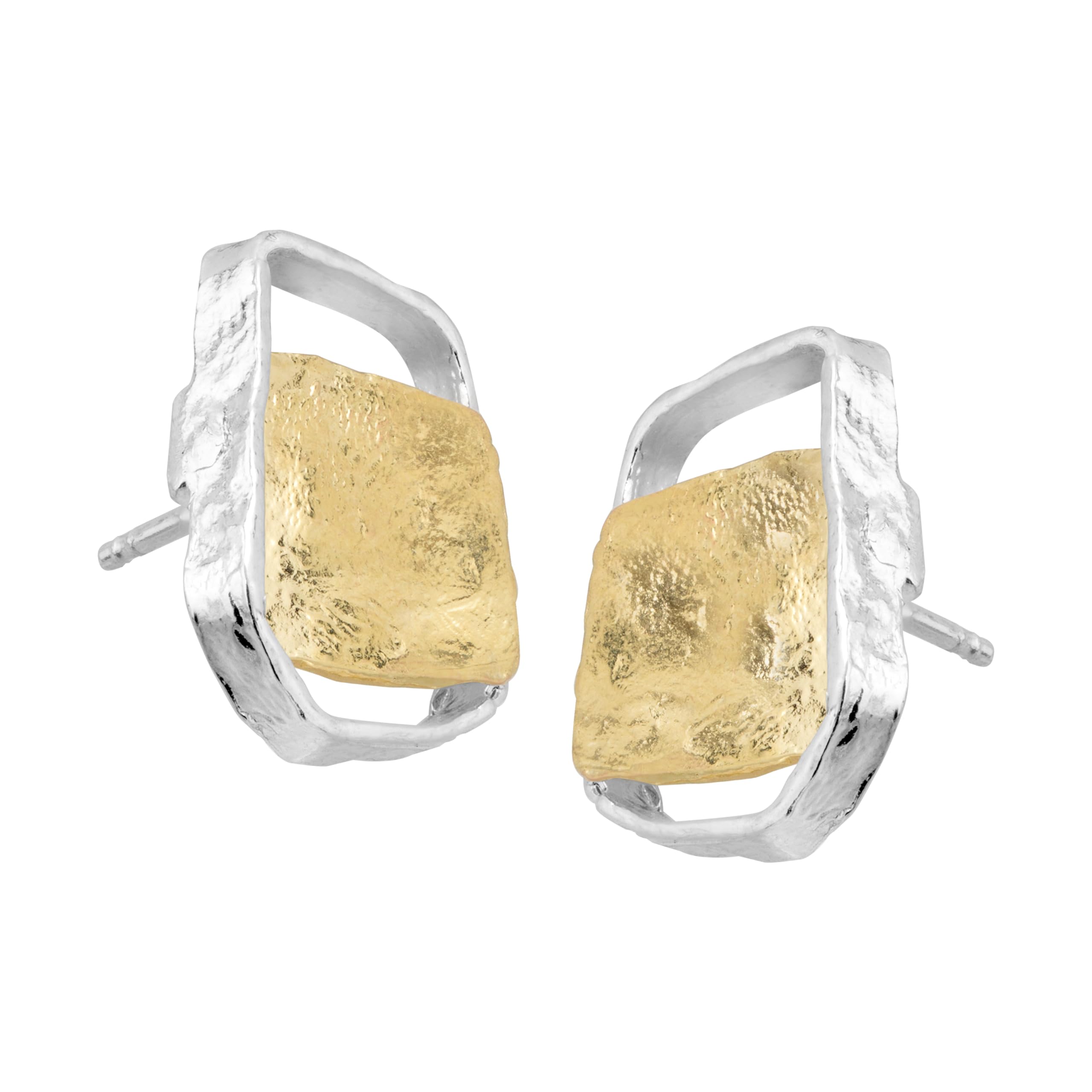 Silpada 'Golden Sands' Stud Earrings in Sterling Silver with 14K Gold-Plating