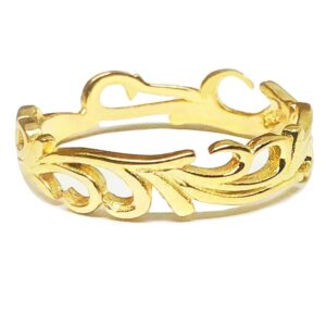 CloseoutWarehouse Yellow Gold-Tone Plated Sterling Silver Eternal Flame Filigree Ring Size 10