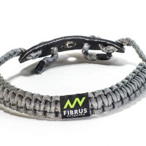 Fibrus Outdoors Bow Wrist Sling 550 Paracord - Survival Hunting Shooting - Durable Leather with Grommet (Multiple Color Options) (Charcoal Gray)