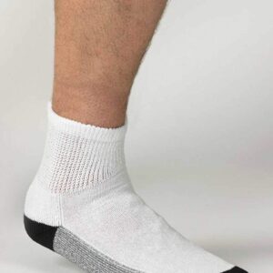 KingSize Men's 1/4 Length Cushioned Crew Socks 3-Pack - 2XL, White