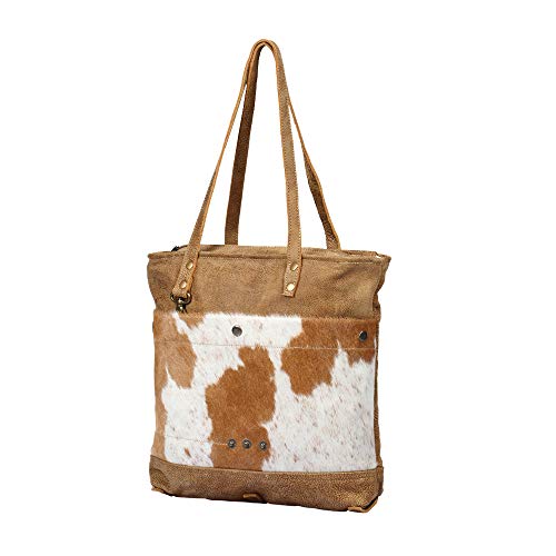 Hazel Opulence Brown Genuine Hair-On Leather Tote Bag