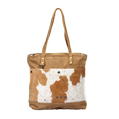 Hazel Opulence Brown Genuine Hair-On Leather Tote Bag