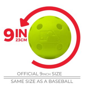 Franklin Sports Plastic Baseballs - Indestruct-A-Ball Plastic Batting Practice Baseballs - Plastic Training Balls - MLB Official Size - Yellow - 6 Pack