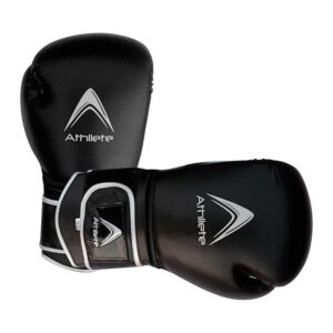 Athllete Youth Boxing Gloves for Men & Women, Boxing Training Gloves, Kickboxing Gloves, Sparring Punching Gloves, Heavy Bag Workout Gloves for Boxing, Kickboxing, Muay Thai, MMA (Black/Silver,8 oz)