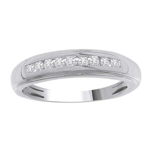 Eternal Bliss 1/6 cttw Round Natural Diamond Ladies Wedding Anniversary Band Ring Solid 10K Gold (white-gold, 6)