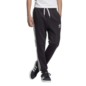 adidas originals girls 3-stripes pants, black/white, medium us