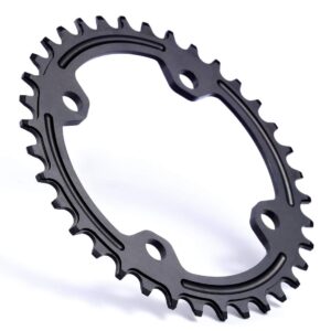 Dymoece Narrow Wide Bike Single Chainring 104BCD 32T/34T/36T/38T for 9 10 11 Speed（Round,Black/Red,Perfect for Most of Shimano and Sram Cranksets (Black, 36T)