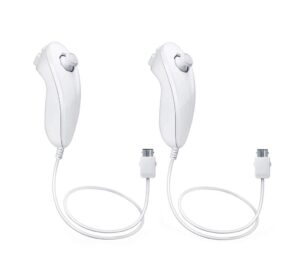 wii nunchuck controller white [2 pack] (renewed)