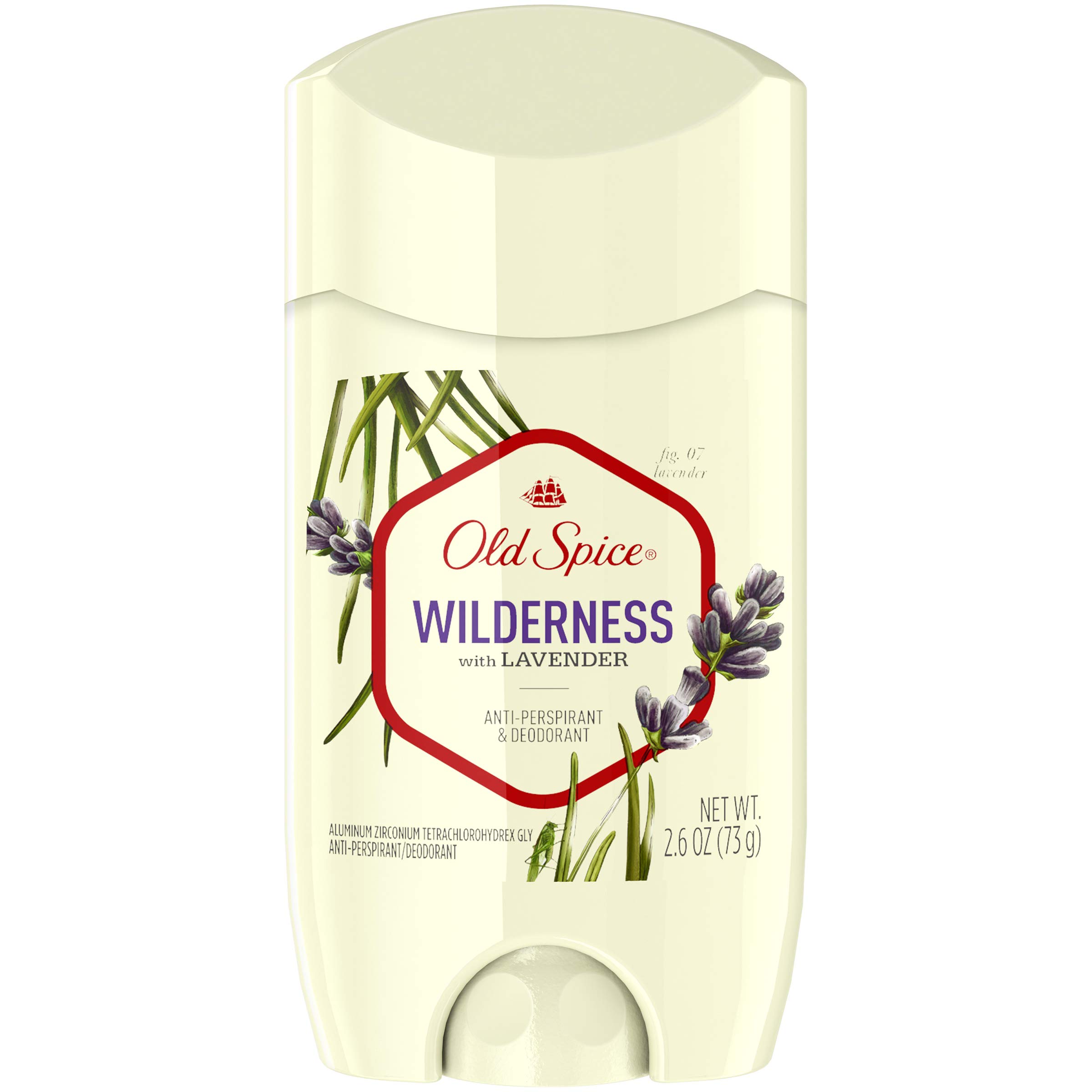 Old Spice Wilderness For Men Anti-Perspirant & Deodorant, Lavender, 2.6 oz (Pack of 2)