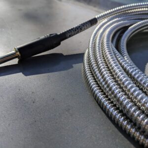 Pig Hog PHAC-20R Armor Clad Right-Angle 1/4" to 1/4" Guitar Instrument Cable, 20 Feet