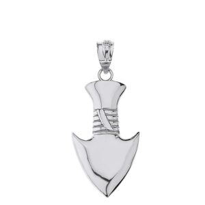 Claddagh Gold Polished 925 Sterling Silver Serrated Arrowhead Pendant