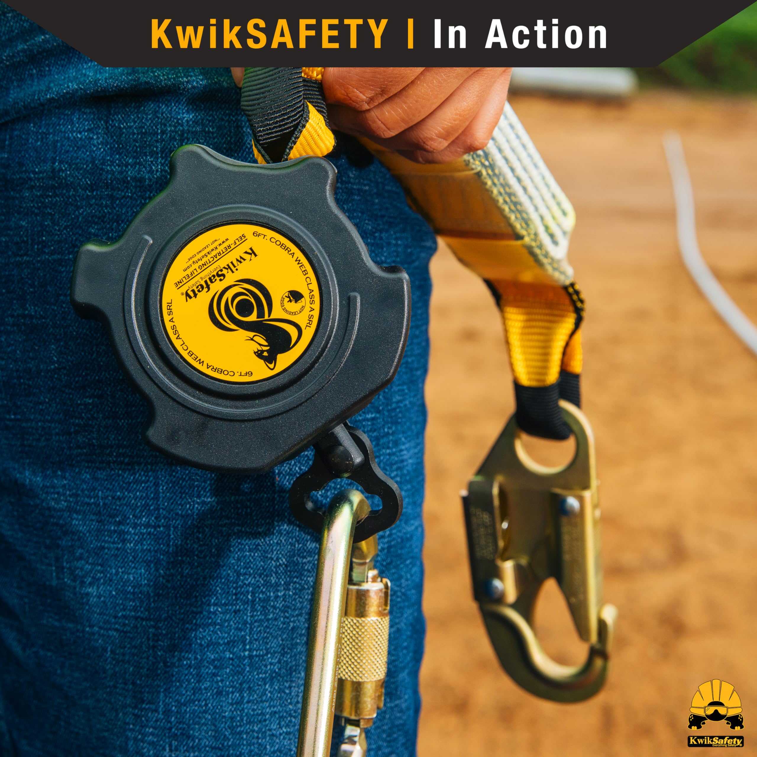 KwikSafety - Charlotte, NC - COBRA WEB 10' Self Retracting Lifeline [NO TANGLE + EXTERNAL SHOCK ABSORBER] Class A SRL ANSI OSHA Retractable Fall Arrest Construction Roofing PPE Gear