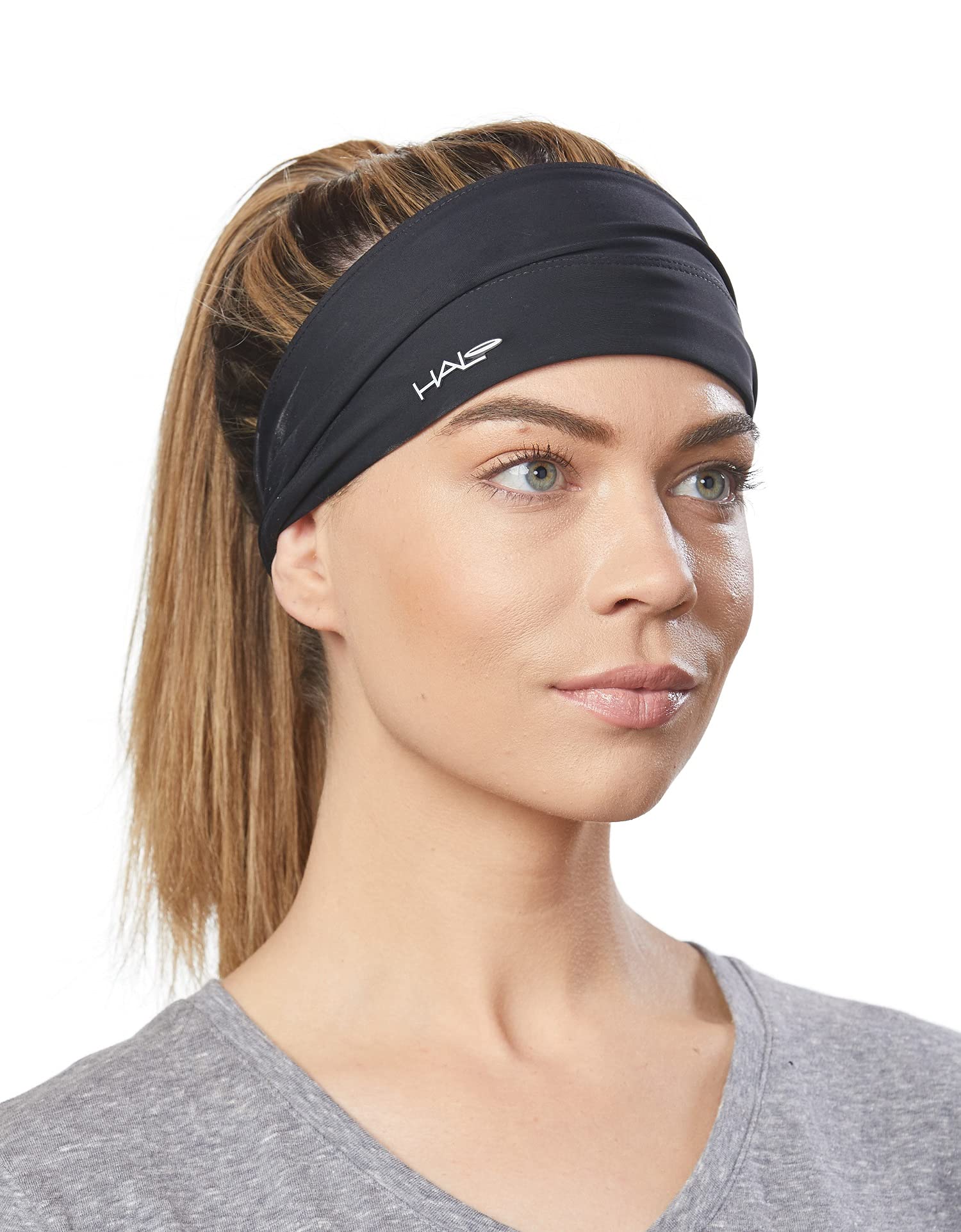 Halo Headband Bandit - Wide Pullover Sweatband for Both Women and Men, Charcoal