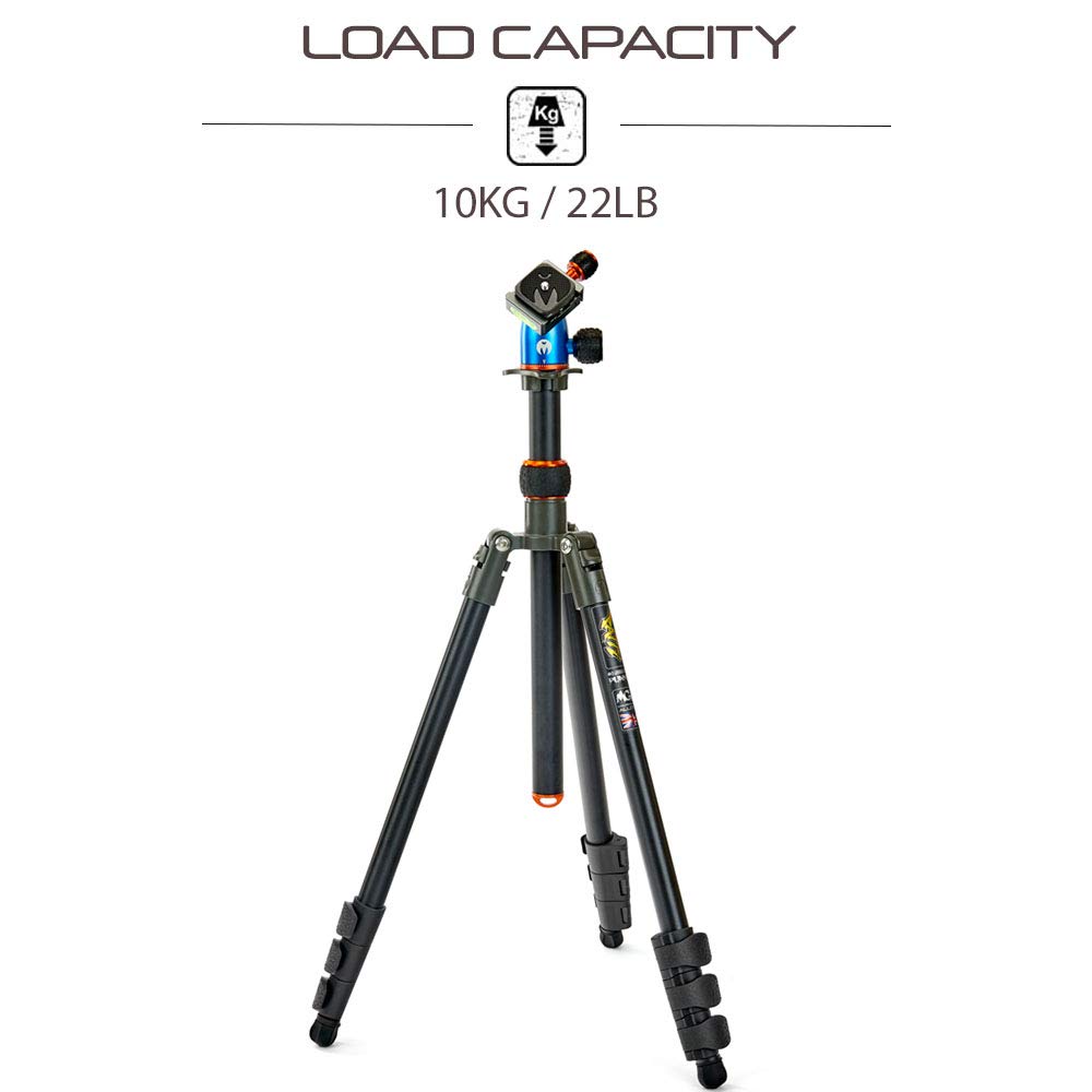 3 Legged Thing Patti Flip Lock Magnesium Alloy Tripod & Tripod Ballhead - Blue/Black (PATTI)