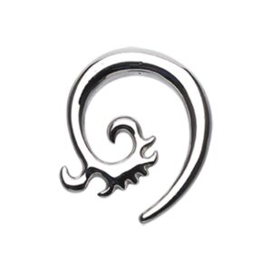 oceanic waves steel ear gauge spiral hanging wildklass taper (10 ga (2.4mm))